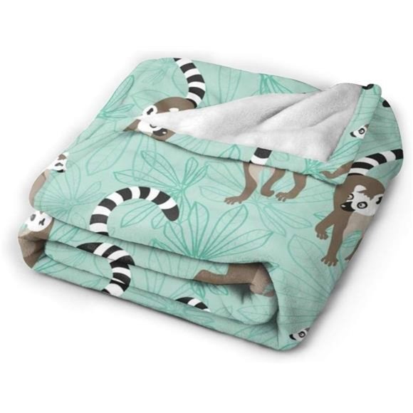 Lemurs Soft Throw Blanket 40"x50" Lightweight Flannel Fleece Blanket for Couch - Picture 4 of 5